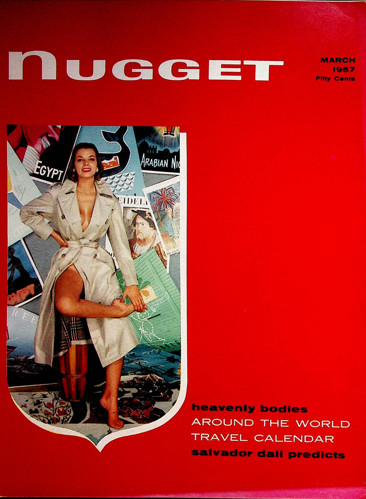 Nugget Busty Magazine  Heavenly Bodies Around The World Travel Calendar  March 1957     071822lm-p