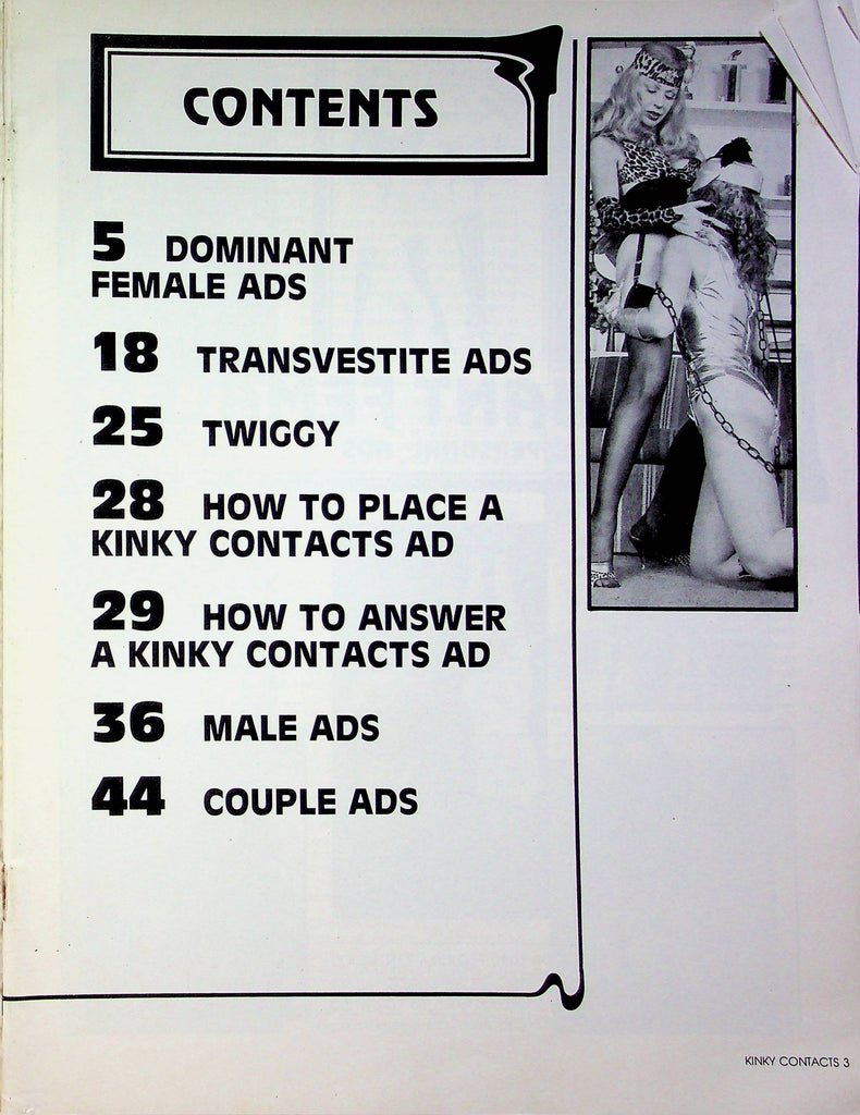 Kinky Contacts Magazine Dominant Female & Transvestite good reading copy 021323RP