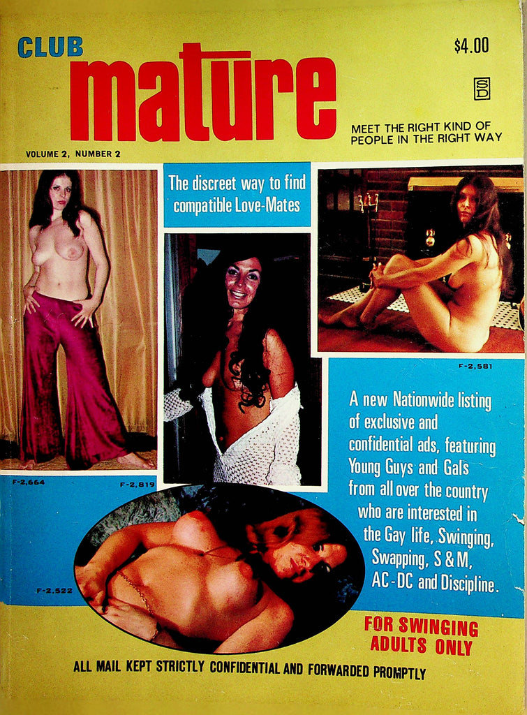 Club Mature Contact Magazine  Find Your Love-Mate  vol.2 #2  1970's    022323lm-6