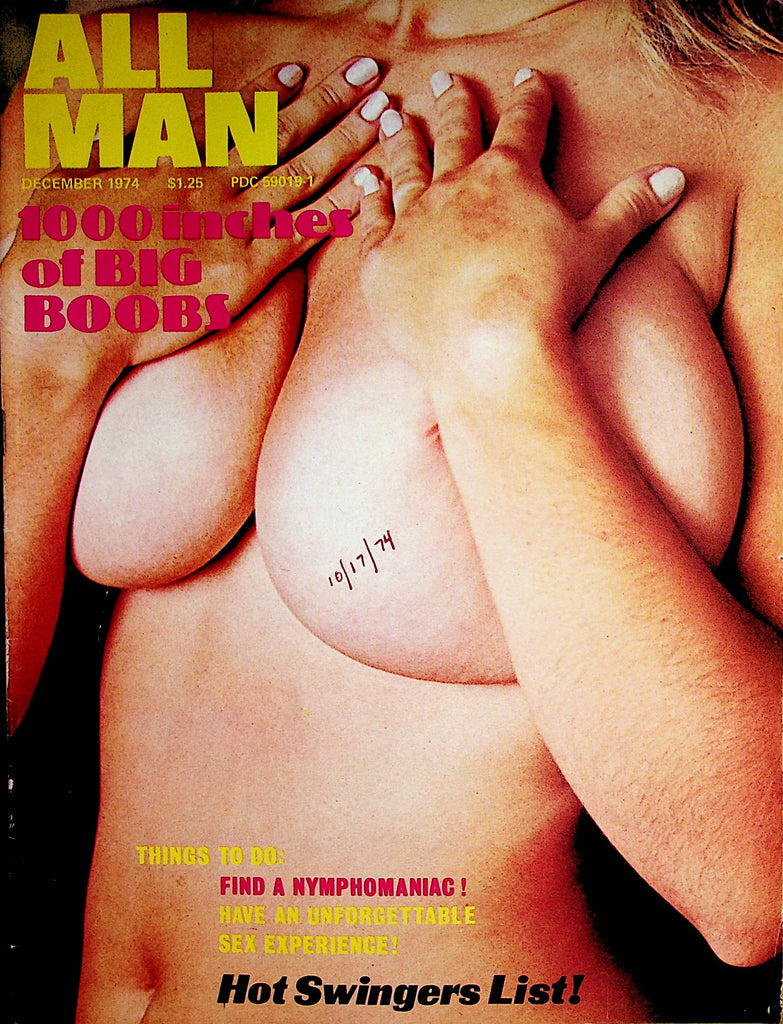 All Man Busty Magazine  Centerfold Girl Busty Geri / 1000 Inches Of Big Boobs  December 1974      070322lm-p