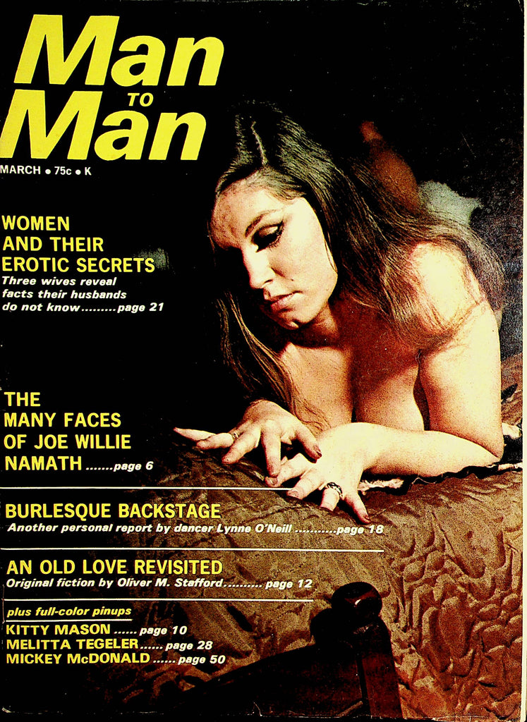 Man To Man Vintage Magazine  Kitty Mason / Joe Namath  March 1970    012622lm-dm