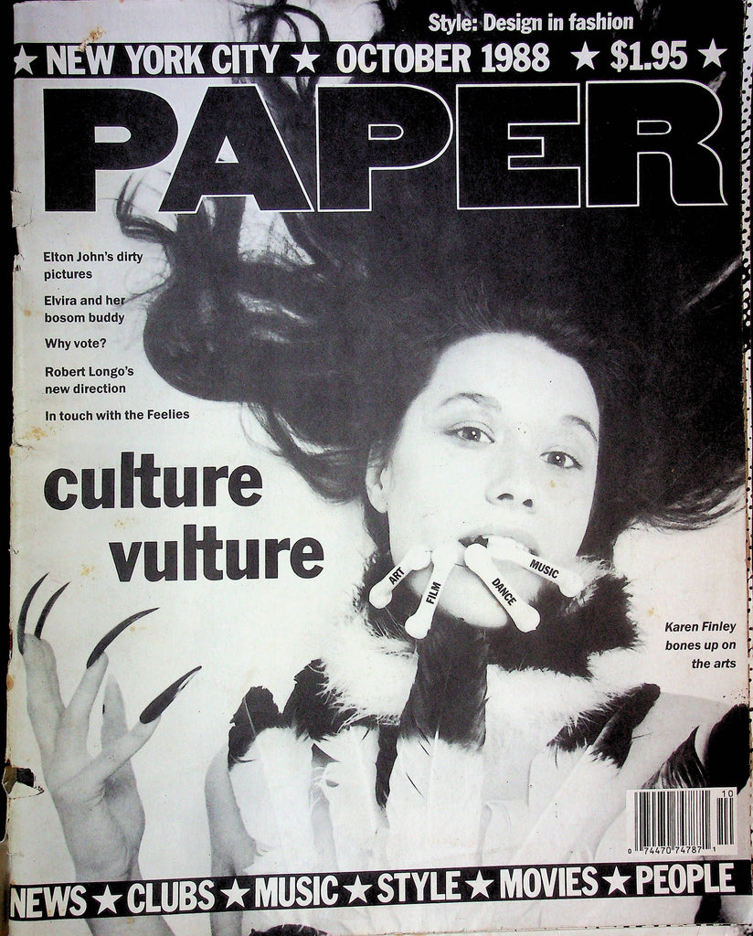 Paper Newspaper Elton John & Karen Finley October 1988 021023RP