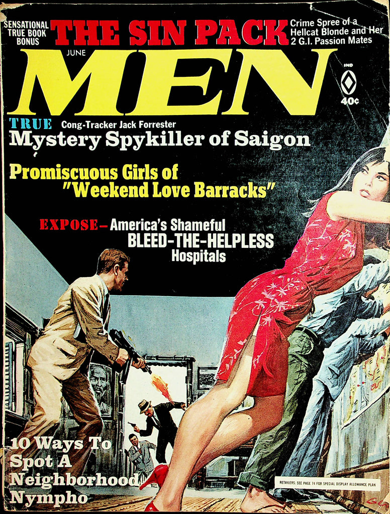 Men Vintage Magazine  Promiscuous Girls Of "Weekend Love Barracks"  June 1967    012622lm-dm