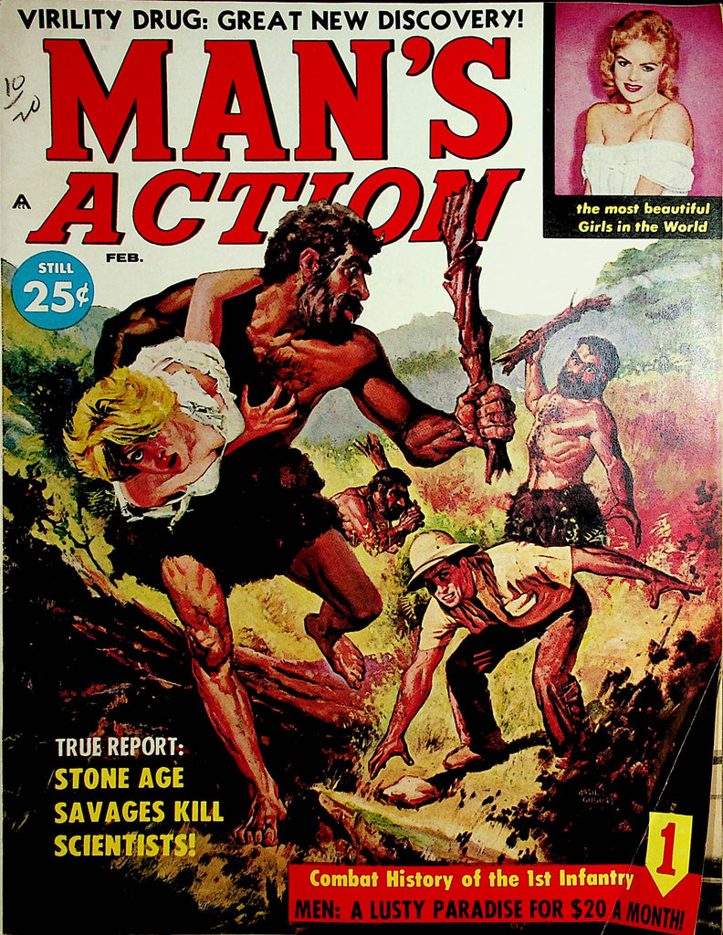 Man's Action Vintage Magazine  The Most Beautiful Girls In The World February 1960   112021lm-dm