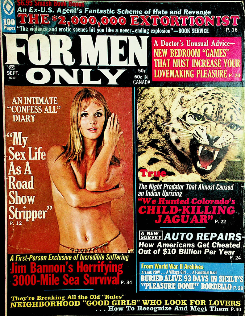 For Men Only Magazine  Brooke Mills / Bedroom Games Increase Lovemaking September 1971     122121lm-dm