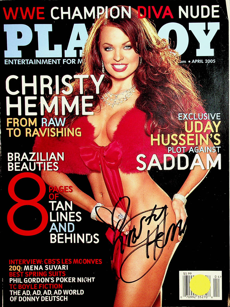 Autographed Playboy Magazine  WWE Christy Hemme  w/COA  April 2005      041522lm-p