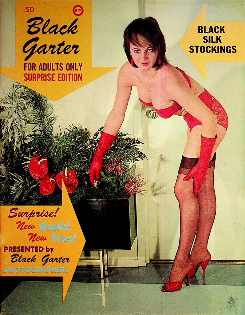 Black Garter Magazine  Black Silk Stockings Centerfold Girl Sam  1960's   062222lm-p2
