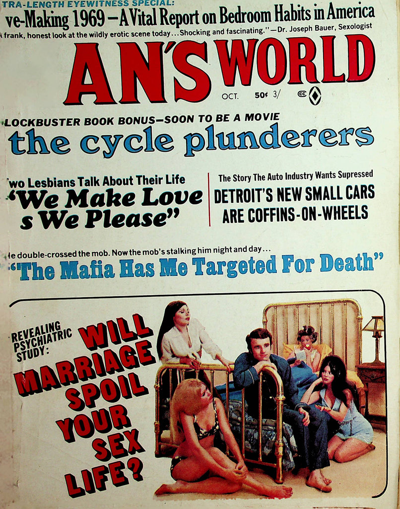 Man's World Magazine  The Cycle Plunders / "We Make Love As We Please"  October 1969      122121lm-dm