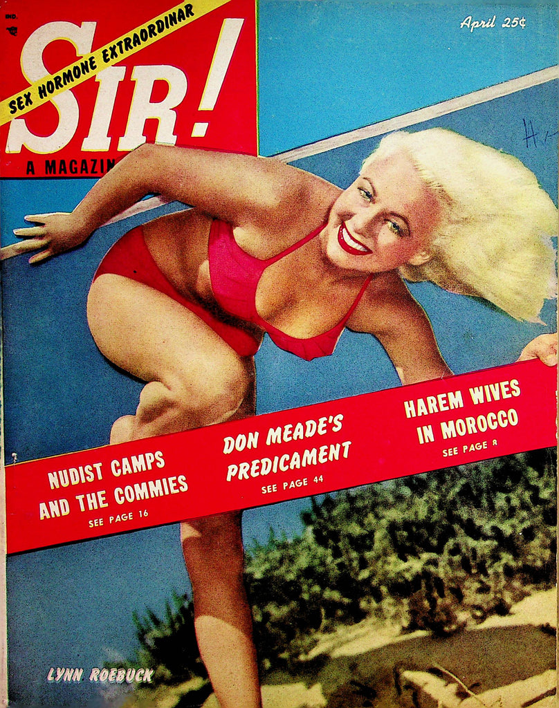 Sir! Magazine  Covergirl Lynn Roebuck / Nudist Camps  April  1951     112322lm-p3