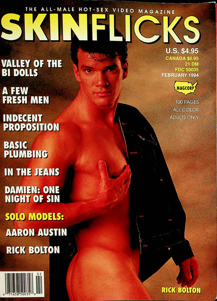 Skin Flicks Gay Magazine  Coverguy Rick Bolton  February 1994   Magcorp  092921lm-dm