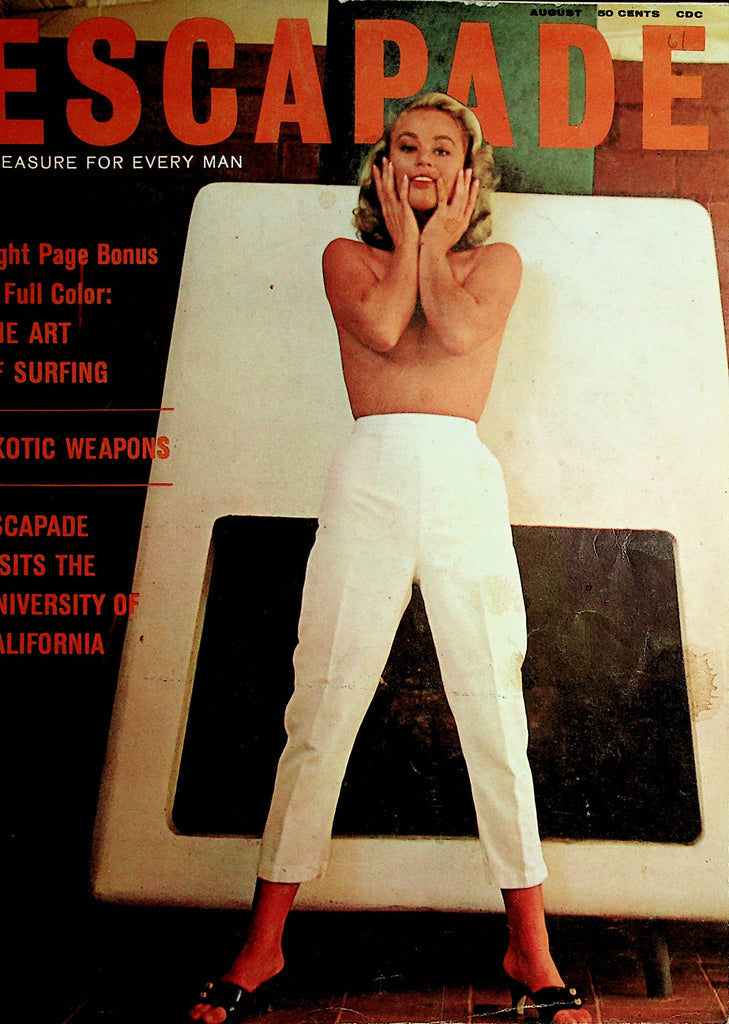 Escapade Vintage Magazine  Centerfold Taffy West / The Art Of Surfing  August 1961   100121lm-dm