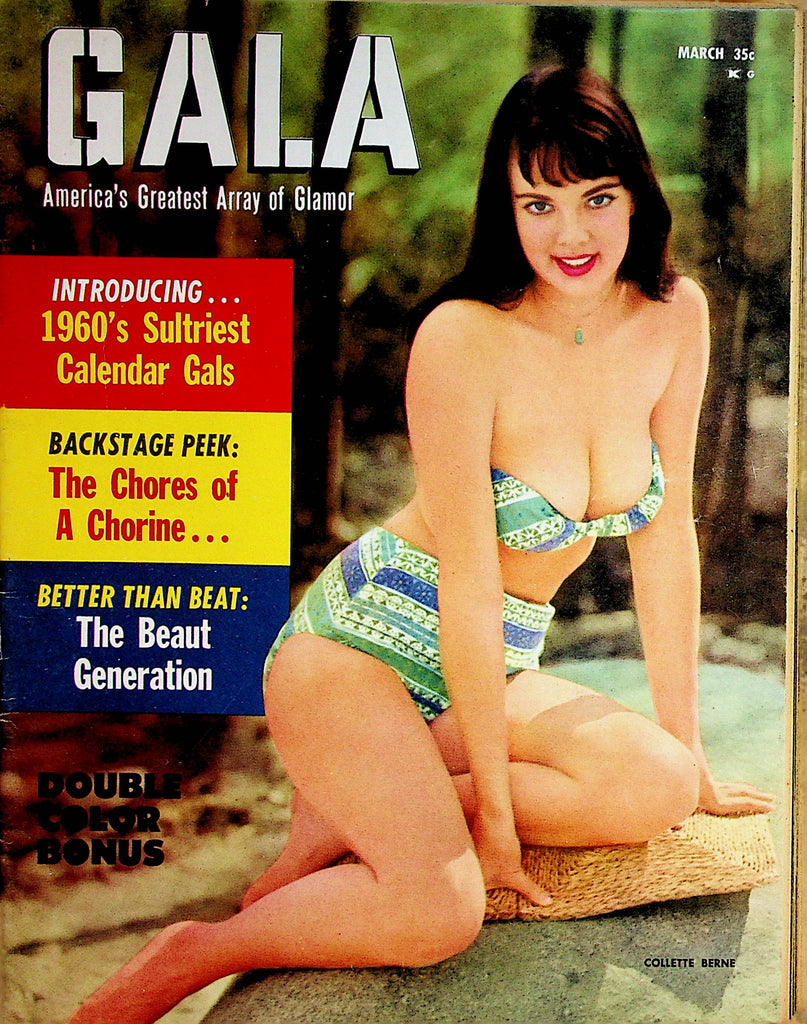 Gala Busty Magazine  Covergirl Collette Berne / 1960's Sultriest Calendar Girls  March 1960