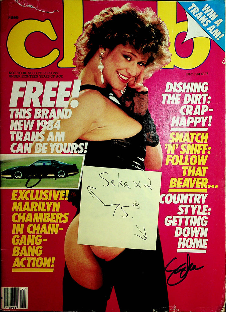 Autographed Club Magazine  Seka  w/COA  July 1984  041522lm-p