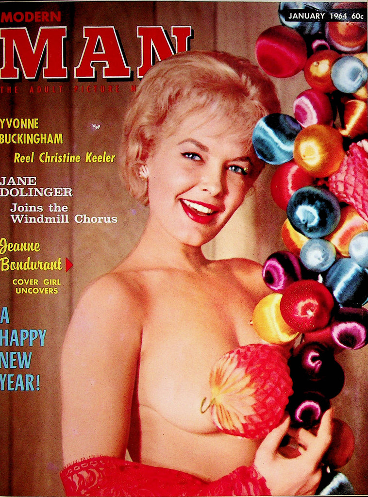 Modern Man Magazine  Covergirl Jeanne Bondurant / Jane Dolinger  January 1964  Happy New Year  062322lm-p2