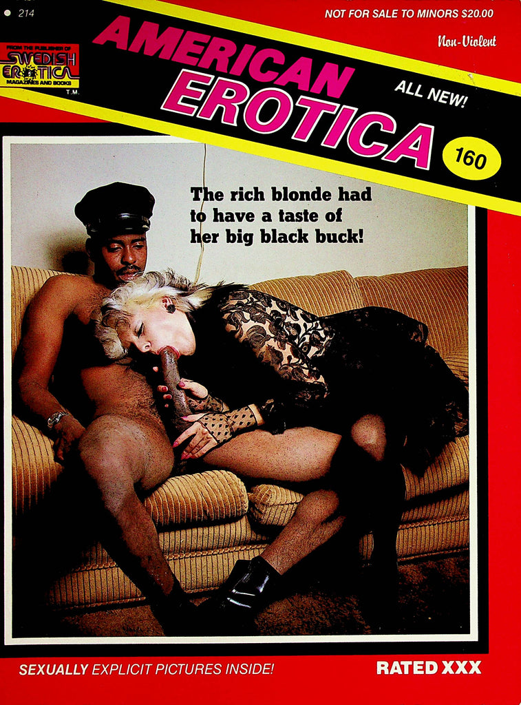 American Erotica Magazine The Rich Blonde & Her Big Black Stud  #160 1980's  Swedish Erotica    040723lm-p2