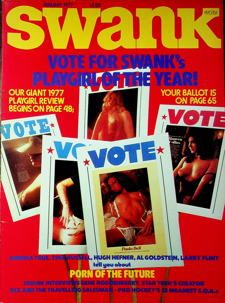 Swank Magazine Ft. Andrea True & Tina Russell Vote For Playgirl Of The Year January 1977 040323RP