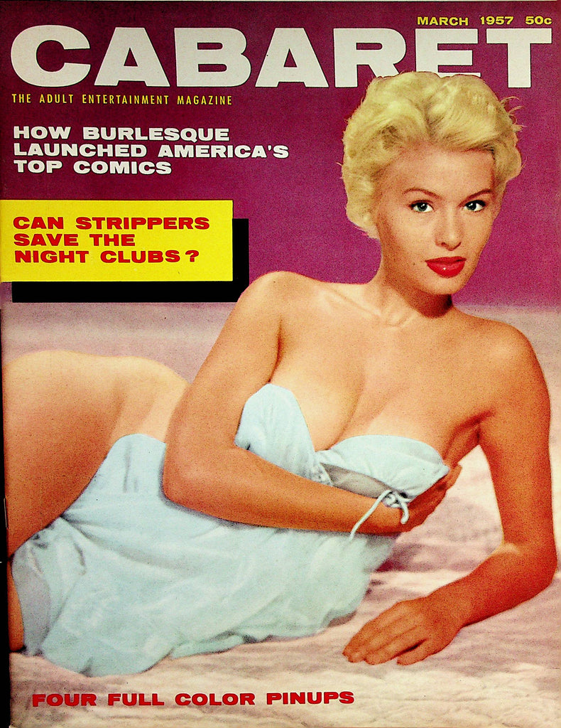 Cabaret Busty Vintage Magazine  Covergirl Judy Bamber  March 1957     122122lm-p