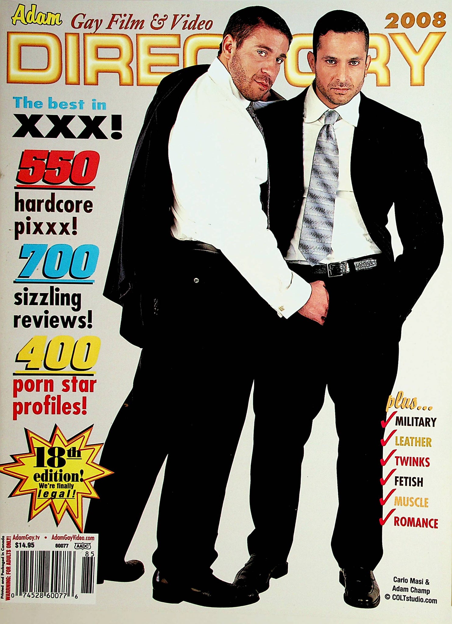 Adam Gay Film & Video Directory 2008 Carlo Masi & Adam Champ 012522lm ...