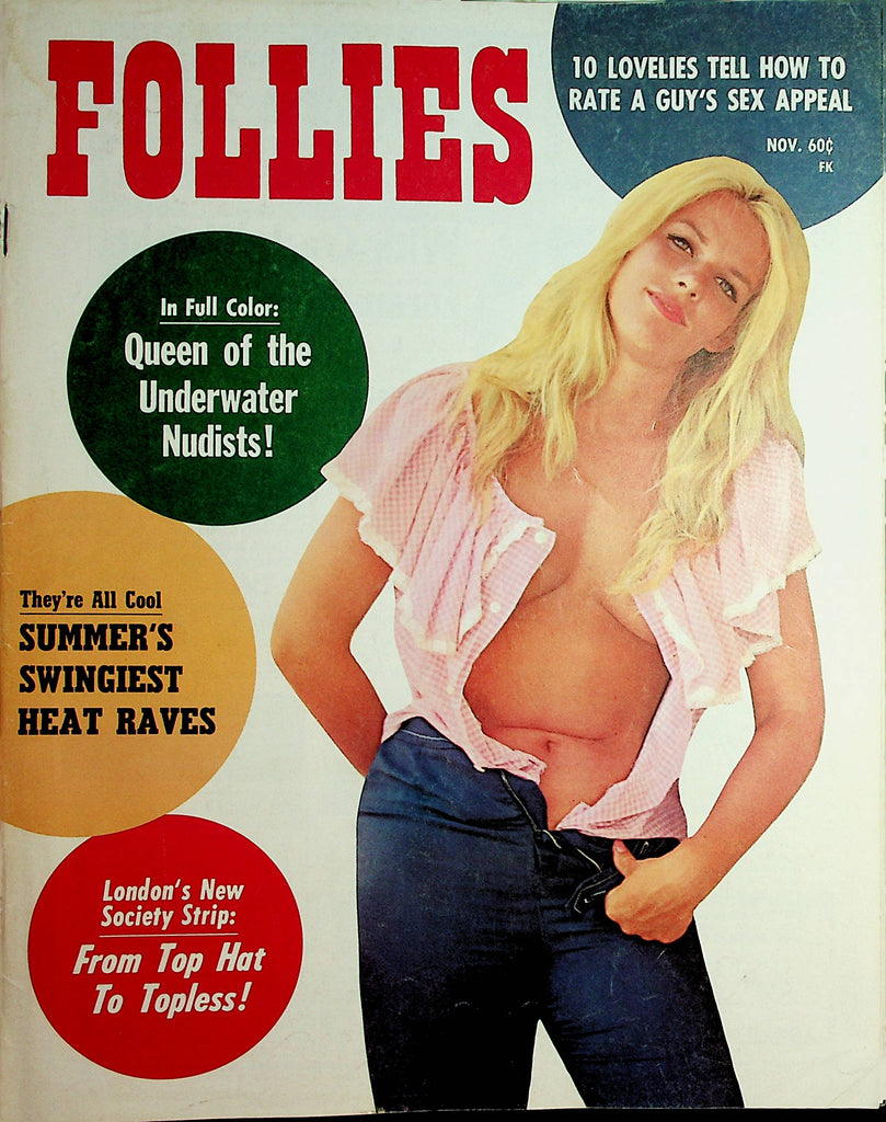 Follies Busty Vintage Magazine  Covergirl Sunny Woods November 1967     101521lm-dm