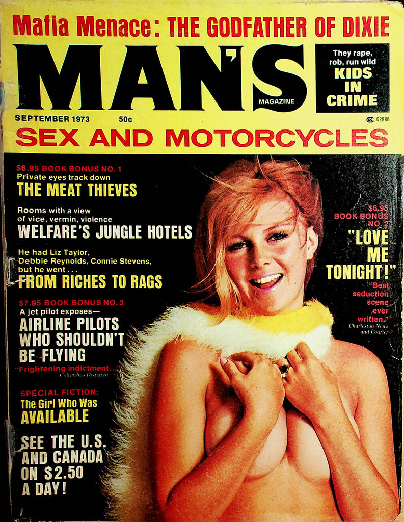 Man's Magazine  Calendar Girl Claude Perrin /  Sex And Motorcycles  September 1973      122121lm-dm