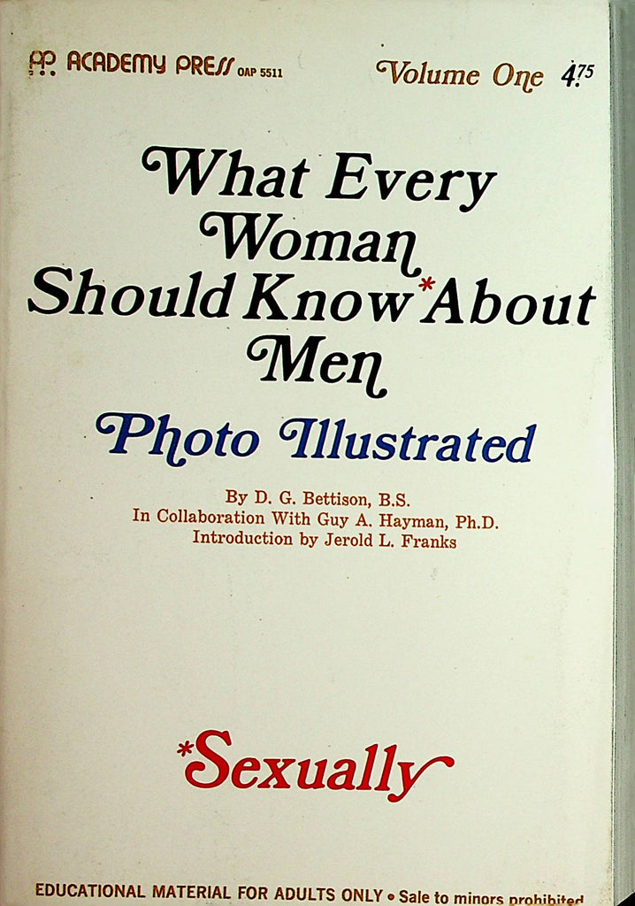 What Every Woman Should Know About Men...Sexually  by D.G. Bettison, vol.1 1970     112021lm-dm