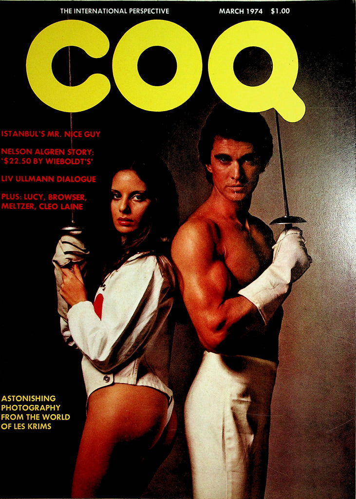 COQ Vintage Magazine  Fencing Couple Nude Centerfold  March 1974  101521lm-dm2