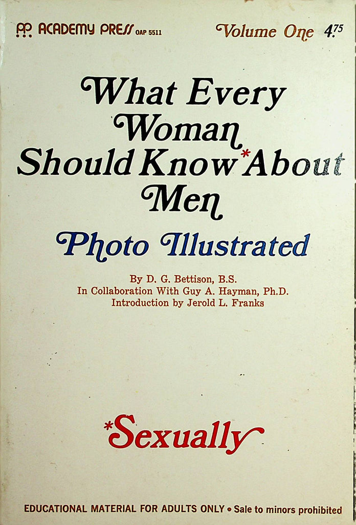 What Every Woman Should Know About Men Photo Illustrated vol.1 1970  by D.G. Bettison   062621lm-DM