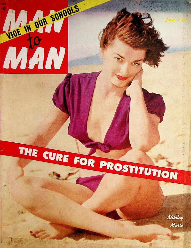 Man To Man Vintage Magazine  Covergirl Shirley Marlo  July 1954    070122lm-p2