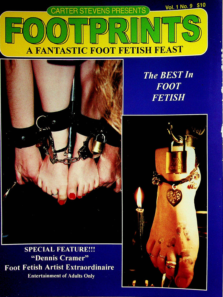 Footprints Fetish Magazine  Feast For Foot Lovers / Dennis Crammer Artist  vol.1 #9  1997  Carter Stevens   092222lm-p