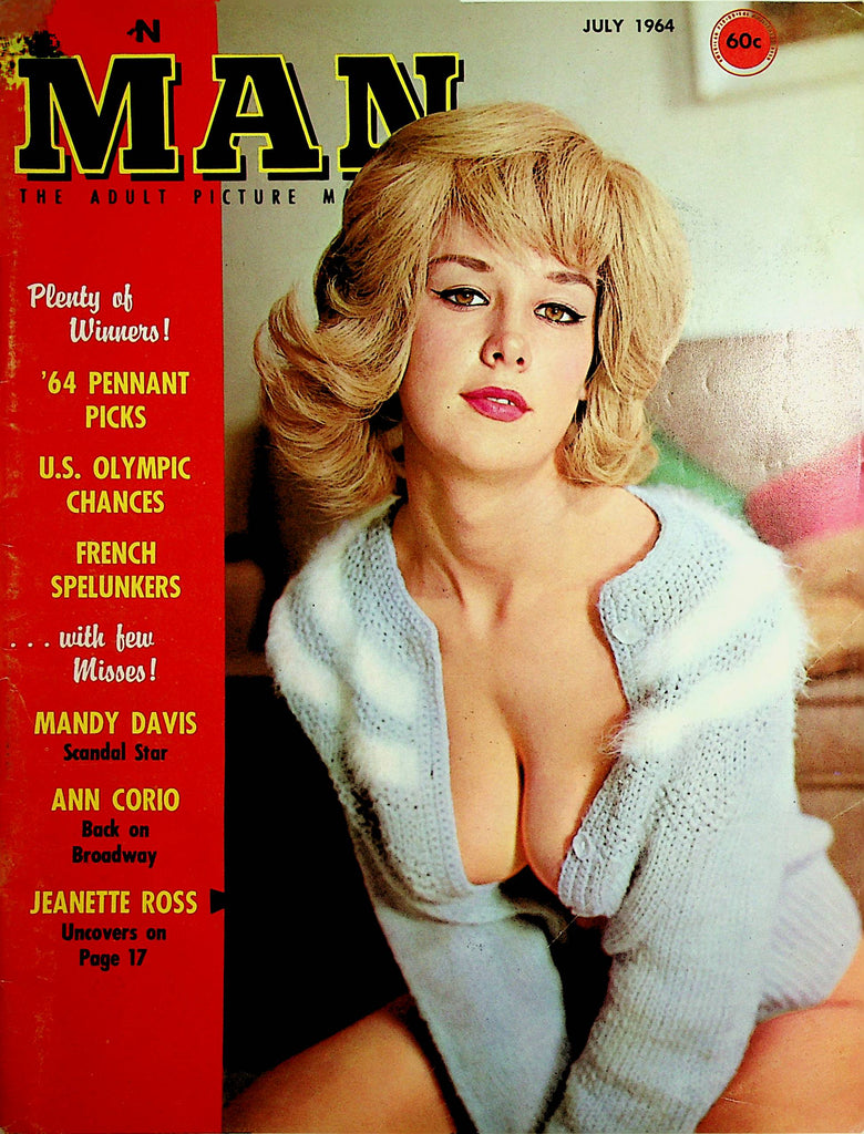Modern Man Vintage Magazine  Covergirl Jeanette Ross/ Bonnie Logan Centerfold July 1964     041922lm-p