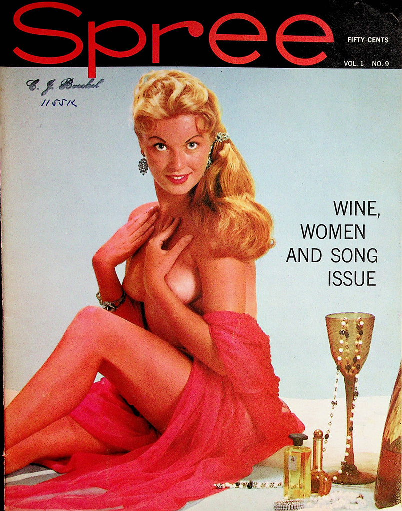 Spree Busty Vintage Magazine Wine, Women And Song Issue  vol.1 #9 1959    062822lm-p
