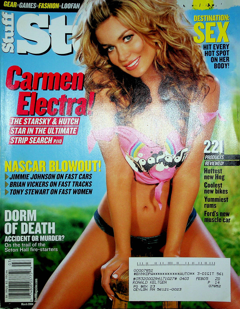 Stuff Magazine Carmen Electra & Nascar's Jimmie Johnson March 2004 120622RP