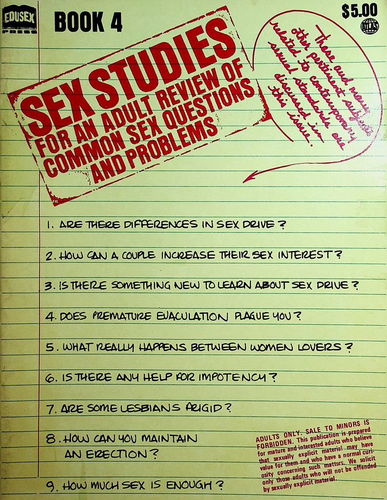 Sex Studies For An Adult Review Of Common Sex Questions And Problems  Book 4 1973    112921lm-dm