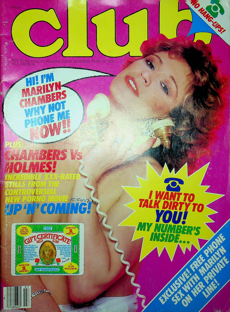 Club Magazine Marilyn Chambers Vs Holmes July 1983 011623RP