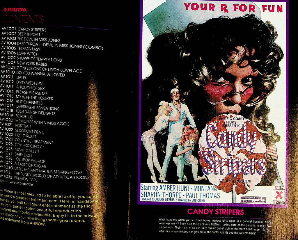 Arrow Films & Video Adult Catalog Candy Stripers / Deep Throat and Mor –  Mr-Magazine