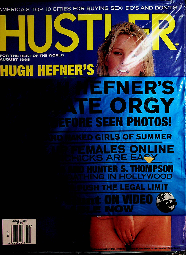 Hustler Magazine  Hugh Hefner's Private Orgy  August 1998  new/sealed     120321lm-dm