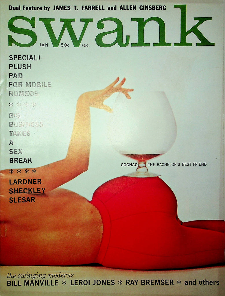 Swank Magazine Cognac & Bill Manville & Leroi Jones January 1961 012323RP