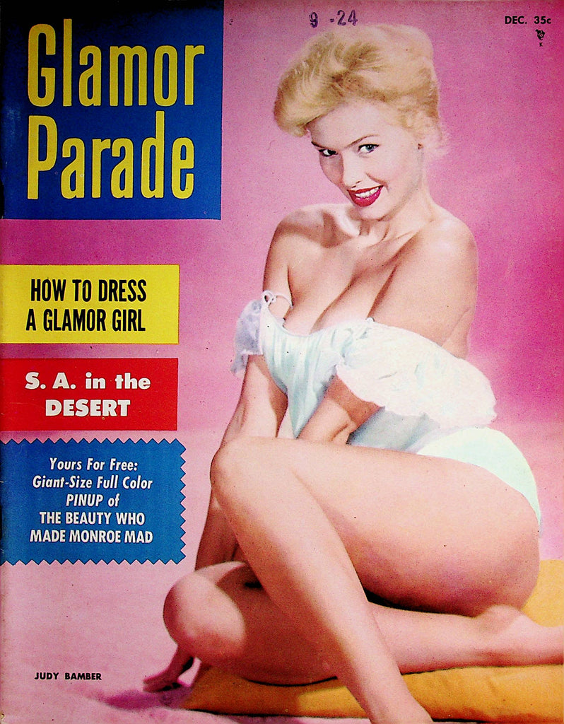 Glamor Parade Vintage Magazine  Covergirl Judy Bamber / Centerfold Maria Stinger  December 1957    080522lm-p2