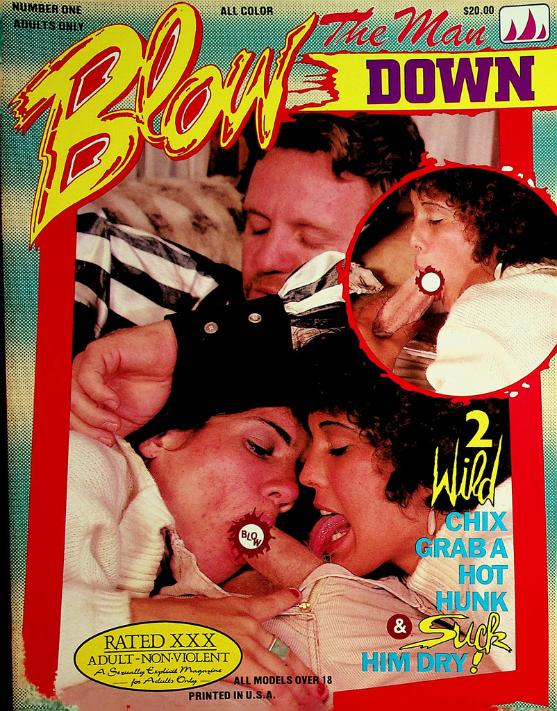 Blow The Man Down Magazine 2 Wild Chix Grab A Hot Hunk & Suck Him Dry! #1 1980's    061721lm-dm2