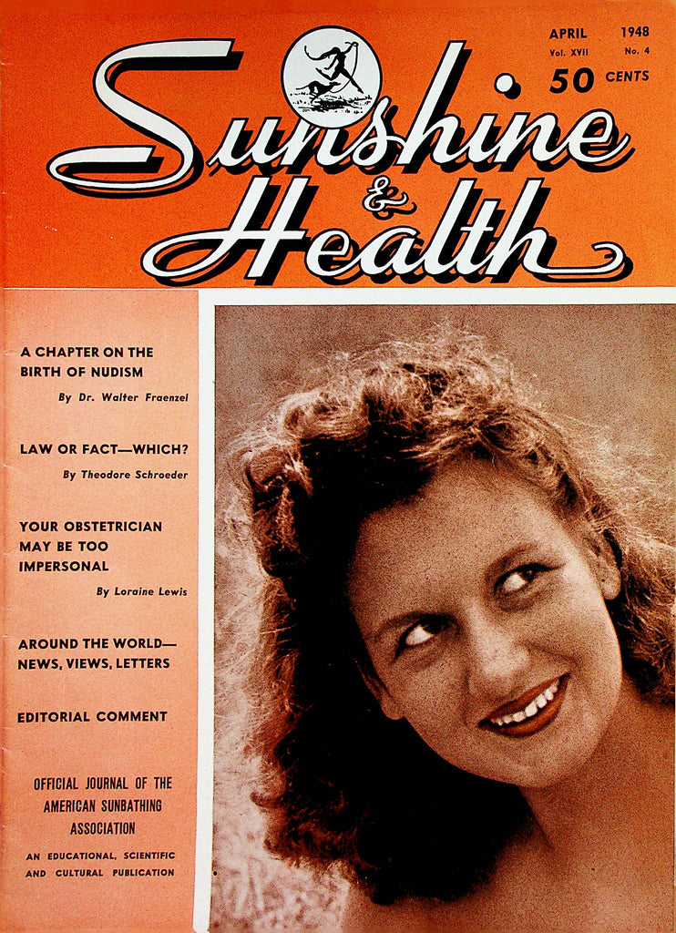 Sunshine & Health Nudist Vintage Magazine  A Chapter On The Birth Of Nudism  April 1948      012023lm-p2