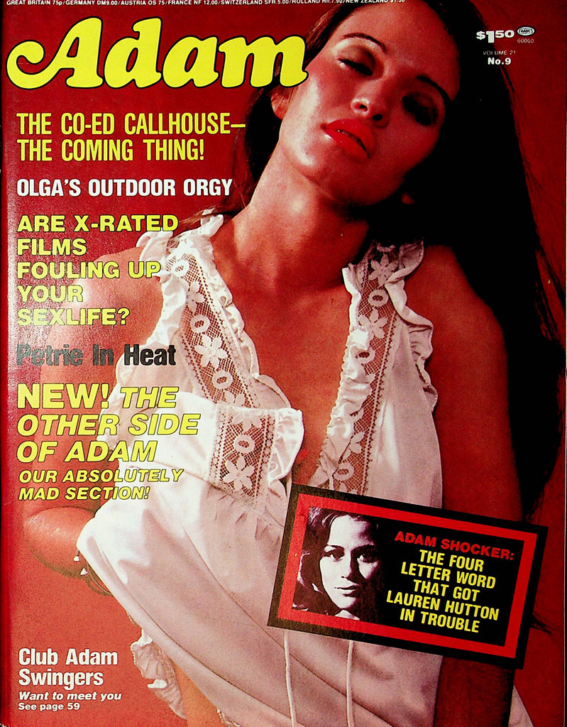 Adam Magazine  Lauren Hutton / Olga's Outdoor Orgy vol.21 #9  1977   071521lm-sh
