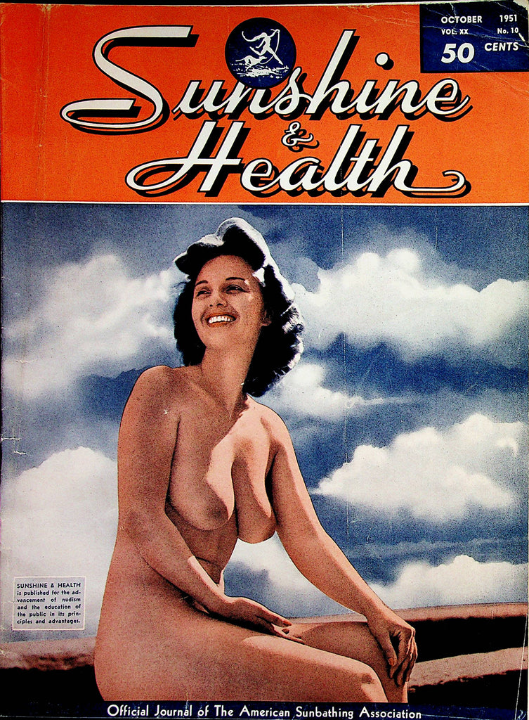 Sunshine & Health Nudist Vintage Magazine  Official Journal Of The American Sunbathing Association  October 1951     012023lm-p2