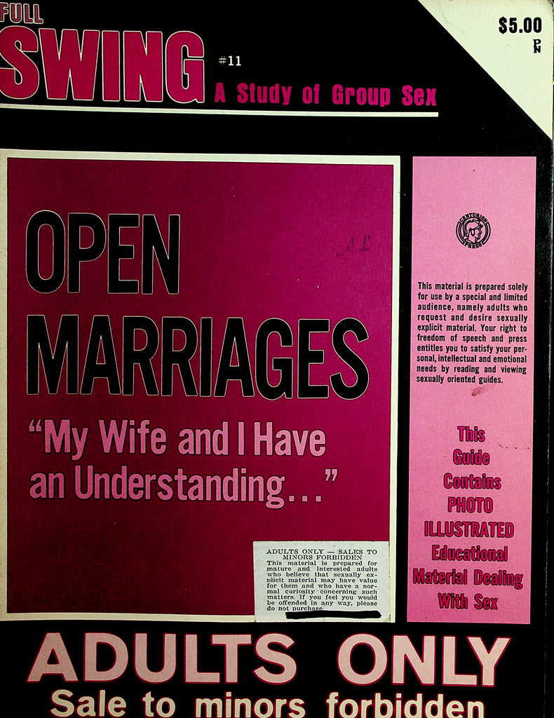 Full Swing A Study Of Group Sex Magazine  Open Marriages  #11 1973 Centurion Press    112921lm-dm