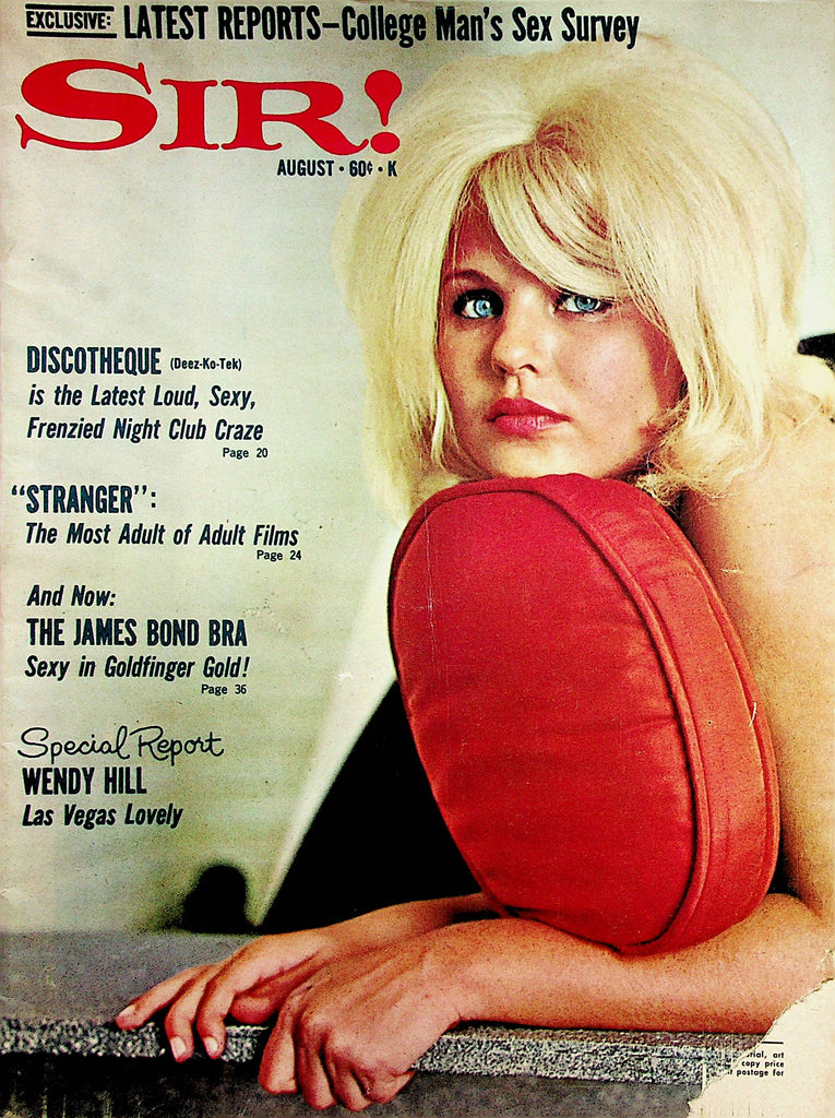 Sir! Vintage Magazine  Wendy Hill Las Vegas Lovely / The James Bond Bra   August 1965      011723lm-p2