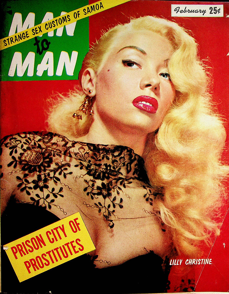 Man To Man Vintage Magazine  Covergirl Lilly Christine  February 1954      070122lm-p2