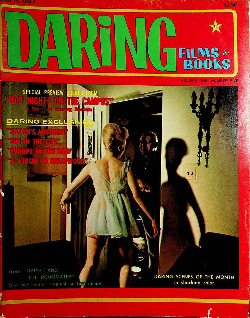 Daring Films & Books Vintage Magazine  "Hot Nights On Campus"  vol.1 #5  1966   120221lm-dm