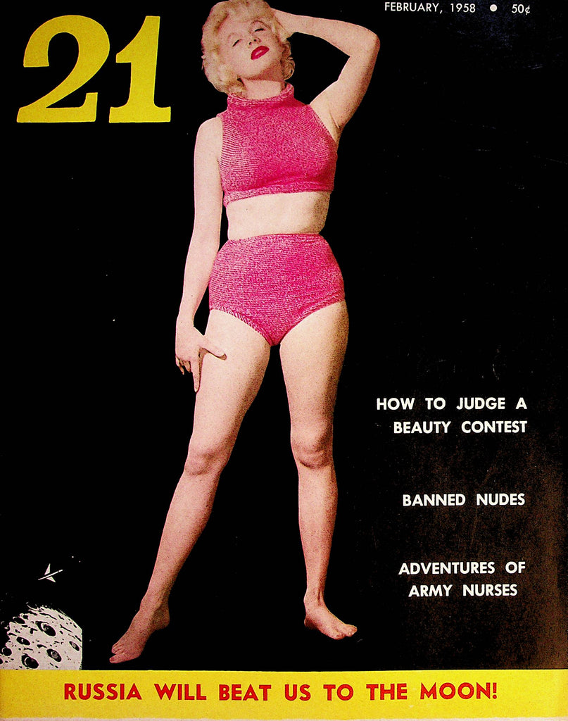 21 Vintage Magazine  Banned Nudes / Adventures Of Army Nurses  February 1958  070822lm-p