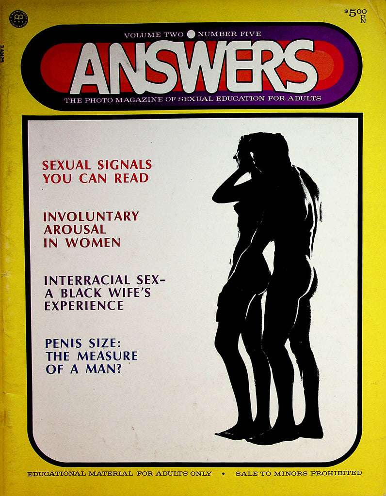 Answers Photo Magazine Of Sexual Education  - Sexual Signals  vol.2 #5 1972 Academy Press   072022lm-p