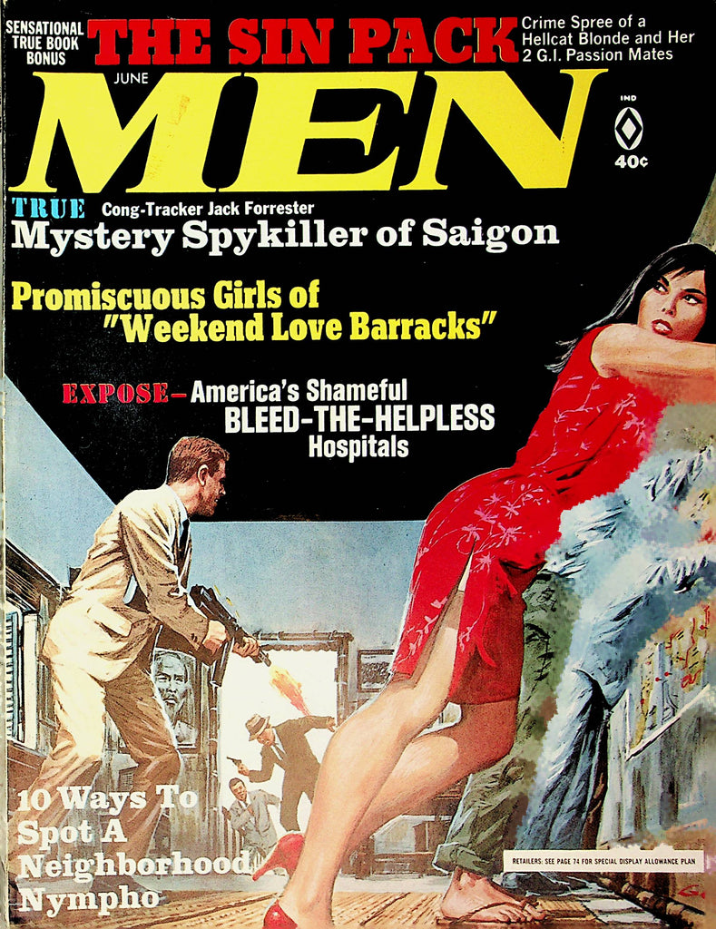 Men Vintage Magazine Promiscuous Girls Of "Weekend Love Barracks" June 1967      112021lm-dm2
