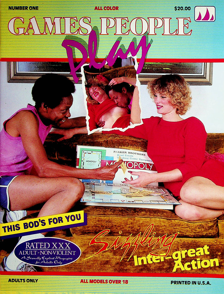 Games People Play Magazine   Sizzling Interracial Hot Sex!  #1 1980's      072722lm-p2